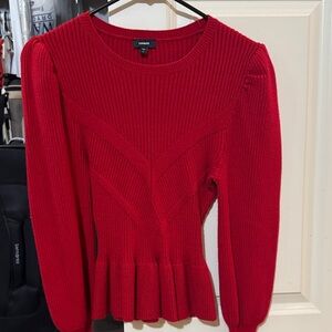 Express Vibrant Red Ribbed Women's Sweater